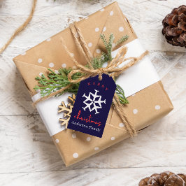 クリスマス飛行機スノーフレーク写真おもしろい航空 ギフトタグ