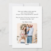 クリスマス飛行機スノーフレーク写真おもしろい航空 シーズンカード (裏面)