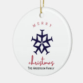 クリスマス飛行機スノーフレーク写真おもしろい航空 セラミックオーナメント (左)