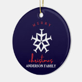 クリスマス飛行機スノーフレーク写真おもしろい航空 セラミックオーナメント (左)