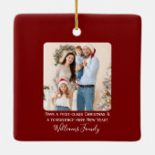 クリスマス飛行機スノーフレーク写真おもしろい航空 セラミックオーナメント (裏面)