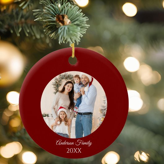 クリスマス飛行機スノーフレーク写真モダン航空 セラミックオーナメント