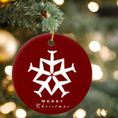 クリスマス飛行機スノーフレーク写真モダン航空 セラミックオーナメント