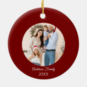 クリスマス飛行機スノーフレーク写真モダン航空 セラミックオーナメント (裏面)