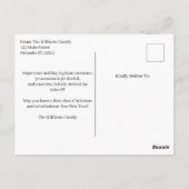 クリスマス飛行機スノーフレークSimpl航空おもしろい機 ポストカード (裏面)