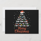 クリスマス飛行機ツリー休暇 シーズンカード (正面)