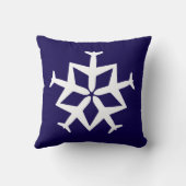 クリスマス飛行機モダンスノーフレークかわいい航空 クッション (裏面)