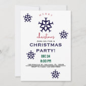 クリスマス飛行機雪の結晶ミニマリスト航空 招待状 (正面)