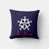 クリスマス飛行機雪の結晶写真ユーモア航空 クッション (正面)