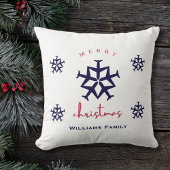 クリスマス飛行機雪の結晶航空家族名 クッション