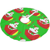 クリスマス飛行機飛行機パイロットサンタおもしろいクロース ブラッシュドポリエステルツリースカート (アングル)