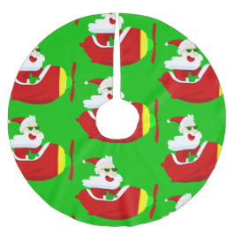 クリスマス飛行機飛行機パイロットサンタおもしろいクロース ブラッシュドポリエステルツリースカート