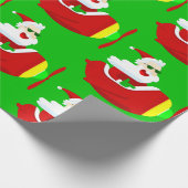 クリスマス飛行機飛行機パイロットサンタおもしろいクロース ラッピングペーパー (角)