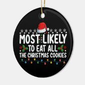 クリスマス食べのクッキーが詰まっている セラミックオーナメント (左)