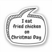 クリスマス食べデービニールのシールに鶏肉を揚げた シール (正面)