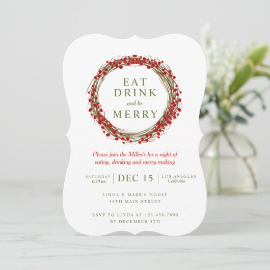 クリスマス食べリースドリンクとビーメリーパーティー 招待状 (スタンド正面)