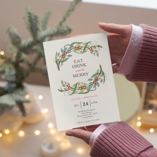 クリスマス食べリースドリンク&ビーメリーパーティー 招待状