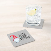 クリスマス食べ格言ドリンクメリービー スクエアペーパーコースター (インサイチュ)