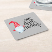 クリスマス食べ格言ドリンクメリービー スクエアペーパーコースター (アングル)
