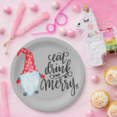 クリスマス食べ格言ドリンクメリービー ペーパープレート (パーティー)