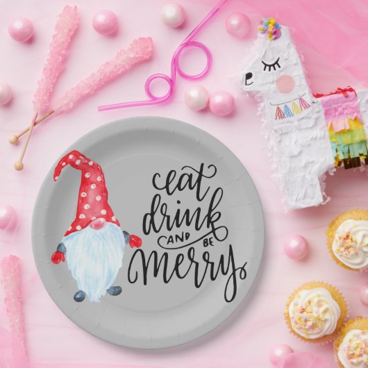 クリスマス食べ格言ドリンクメリービー ペーパープレート (パーティー)