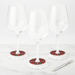 クリスマス食品・飲料ラベルセット ワイングラスタグ