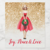 クリスマス食品・飲料ラベルセット ワインラベル (シングルラベル)