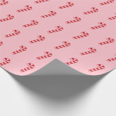 クリスマス飴のピンクの赤のパターンかわいいガーリー ラッピングペーパー (角)