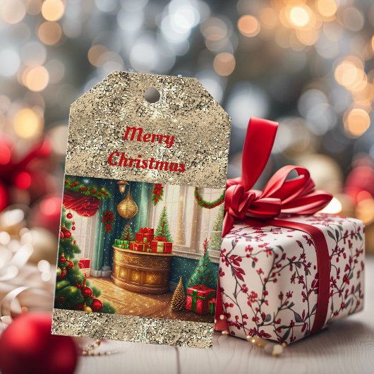 クリスマス飾お祭り用の伝統的部屋 ギフトタグ