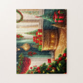 クリスマス飾お祭り用の伝統的部屋 ジグソーパズル (縦)