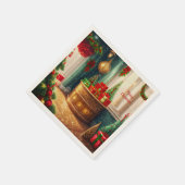 クリスマス飾お祭り用の伝統的部屋 スタンダードカクテルナプキン (角)