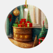 クリスマス飾お祭り用の伝統的部屋 セラミックオーナメント (裏面)