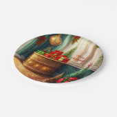 クリスマス飾お祭り用の伝統的部屋 ペーパープレート (アングル)