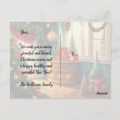 クリスマス飾お祭り用の伝統的部屋 ポストカード (裏面)