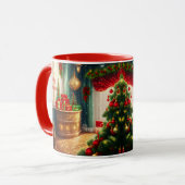 クリスマス飾お祭り用の伝統的部屋 マグカップ (正面左)