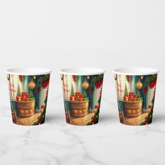 クリスマス飾お祭り用の伝統的部屋 紙コップ (複数)