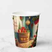 クリスマス飾お祭り用の伝統的部屋 紙コップ (正面)