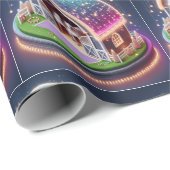 クリスマス飾と馬の馬の厩舎 ラッピングペーパー (ロールコーナー)