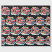 クリスマス飾と馬の馬の厩舎 ラッピングペーパー (フラット)