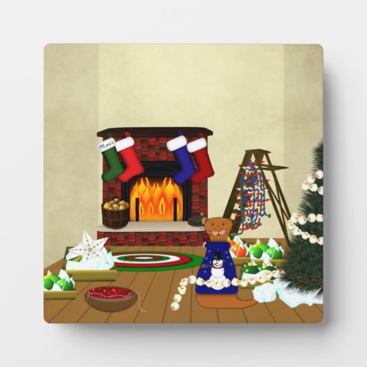 クリスマス飾にオリバー フォトプラーク (正面)