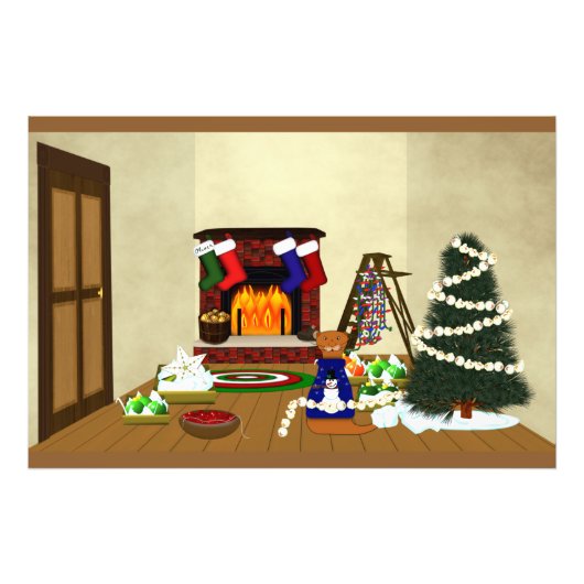 クリスマス飾にオリバー フォトプリント (正面)