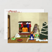 クリスマス飾にオリバー ポストカード (正面/裏面)