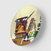 クリスマス飾にオリバー ラウンド壁時計 (傾斜)