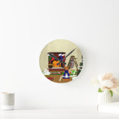 クリスマス飾にオリバー ラウンド壁時計 (ホーム)