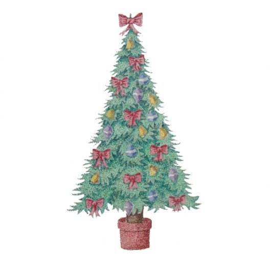 クリスマス飾に木の弓と鐘 テーブルクロス