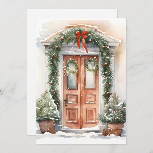 クリスマス飾のグリーティングカード シーズンカード (正面/裏面)