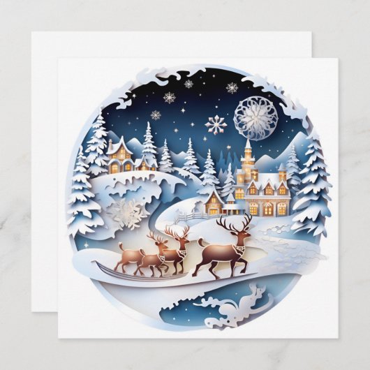 クリスマス飾のグリーティングカード シーズンカード (正面/裏面)
