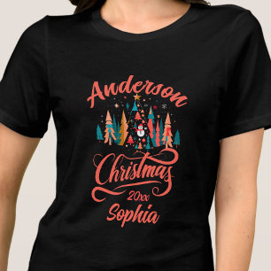 クリスマス飾のファミリ名を編集可能 トライブレンドTシャツ