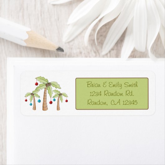 クリスマス飾のヤシの木はラベルを返す ラベル (インサイチュ)