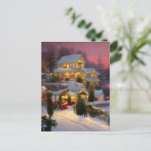 クリスマス飾のヴィンテージホーム ポストカード (スタンド正面)